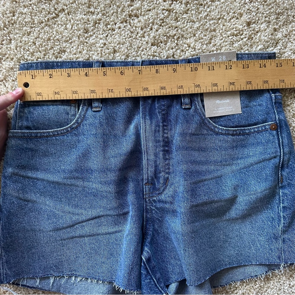 Madewell The Perfect Jean Short Size 28 High Rise Raw Hem Denim NWT - Picture 6 of 8